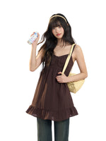 Brown Cami A-line Dress