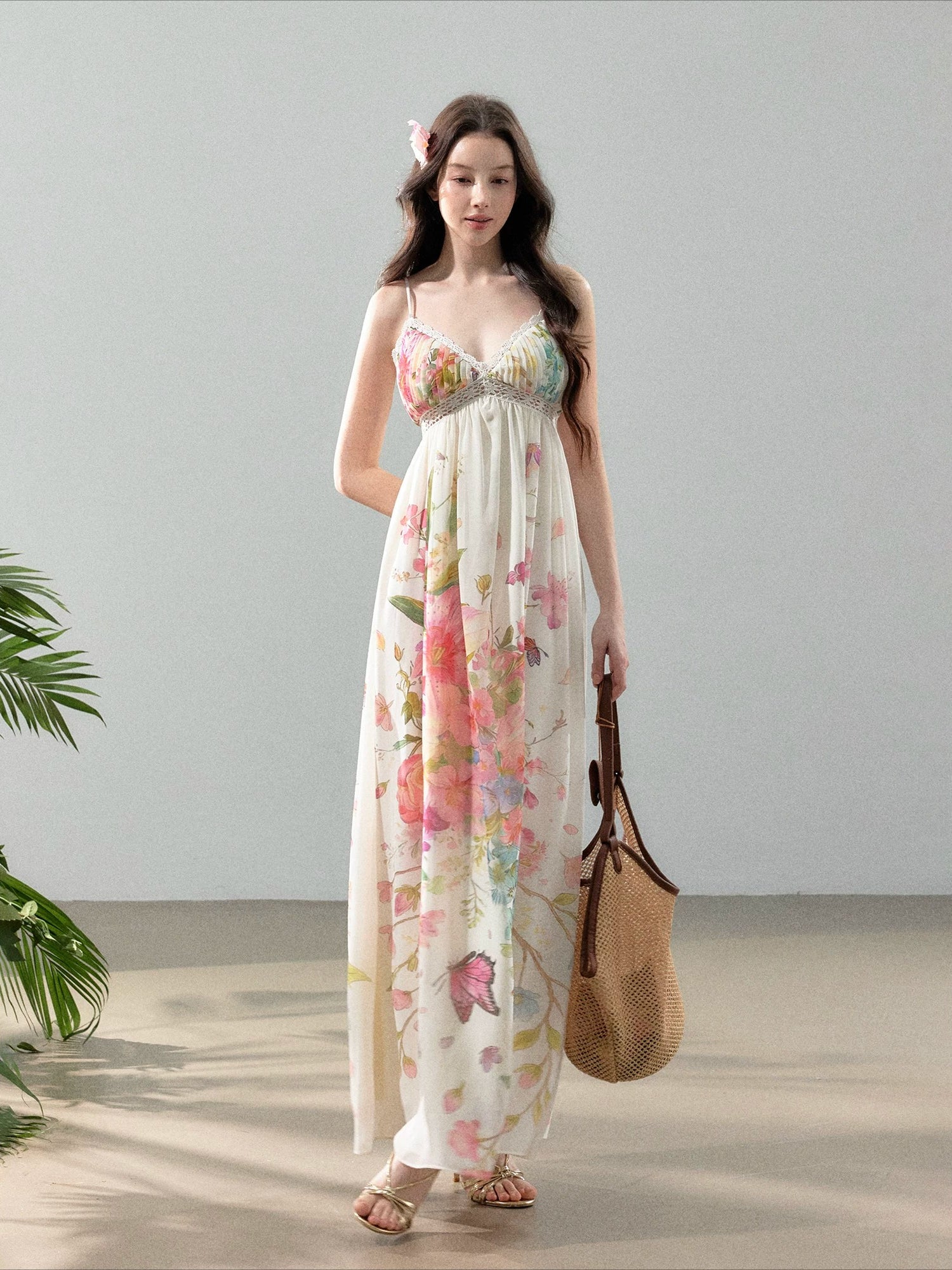 Floral Chiffon Slip Dress