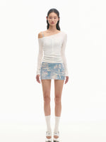 Asymmetric Slim-Fit Lightweight Wool Long-Sleeve T-Shirt