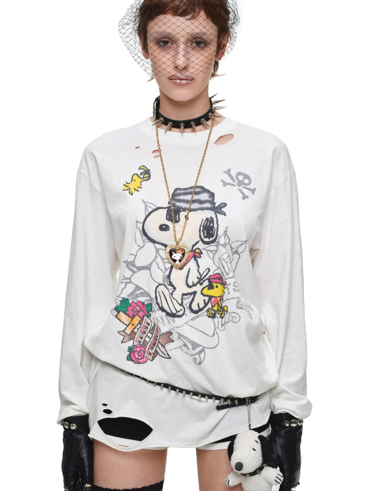 Distressed Snoopy Tee