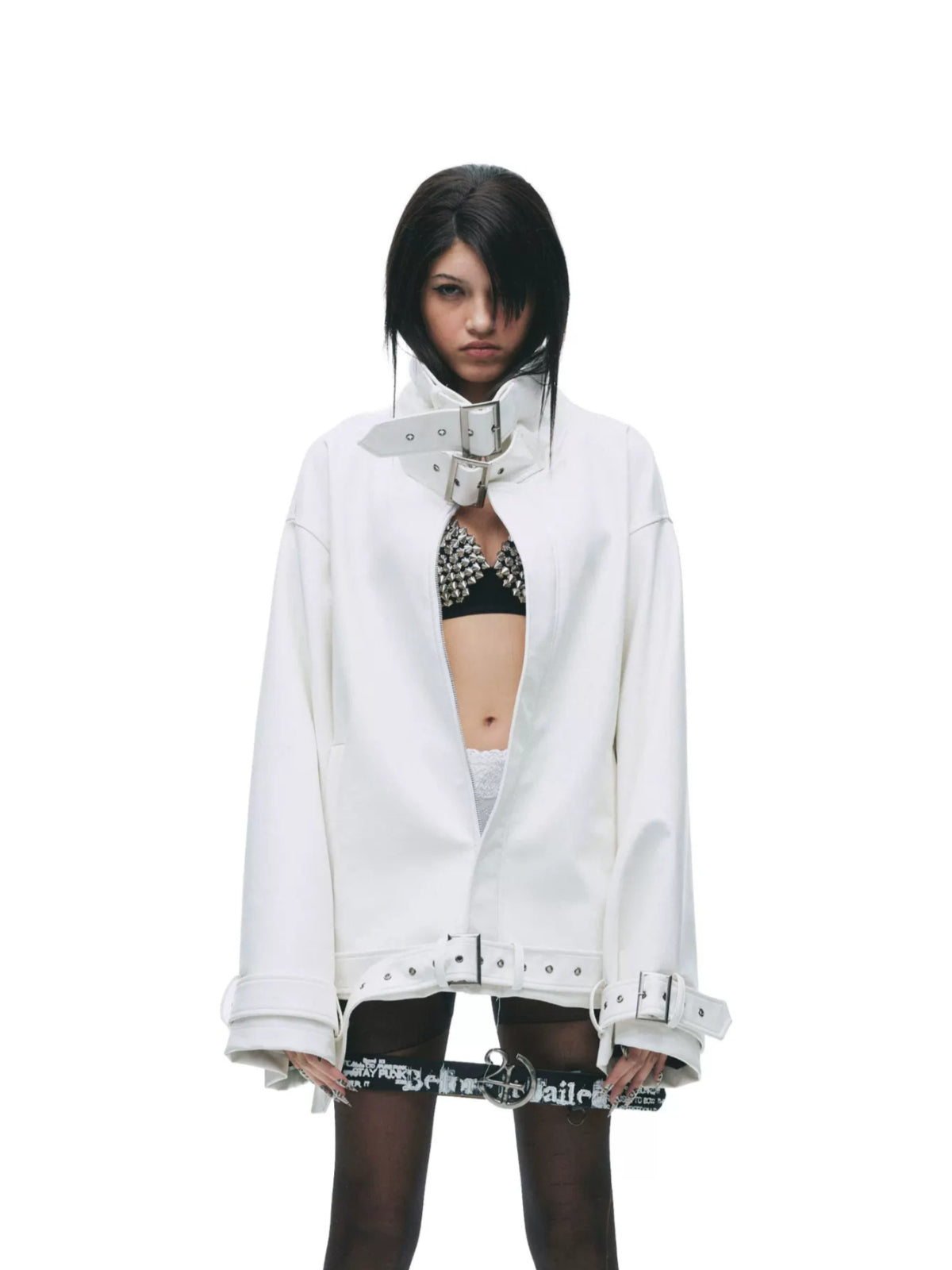 Punk Stand Collar Leather Jacket