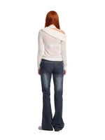 Chain Rivet Flared Denim Jeans