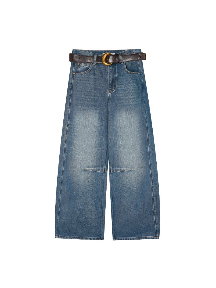 Fleece-Lined Curved-Leg Jeans