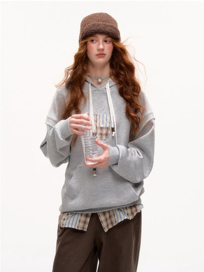 Apple Patch Two-Piece Layered Hoodie
