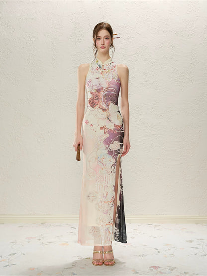 Ink Blossom Qipao Set