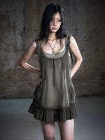 Layered Mesh Slip Dress