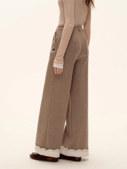 Wool Embroidered Trim Pants