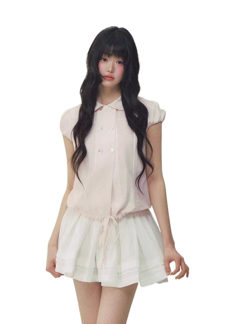 Pink Blush Double Button Shirt