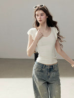 Flutter Sleeve Crop Top