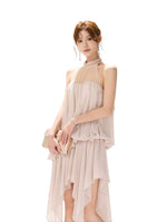 Pink Beaded Halter Dress