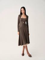 Grey Waistcoat Style Long Dress