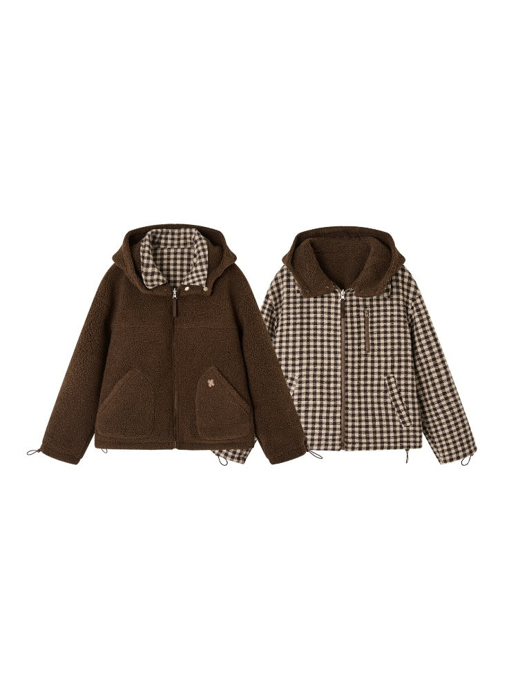 Reversible Plaid Sherpa Jacket