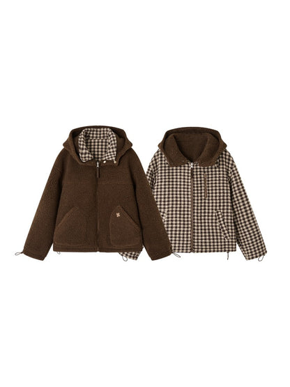 Reversible Plaid Sherpa Jacket