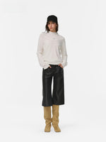Textured Wool Knit High Neck Sweater