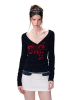 Contrast Jacquard Knit Sweater