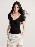 Ruched V-Neck Top