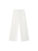 Curved Cargo Denim Pants