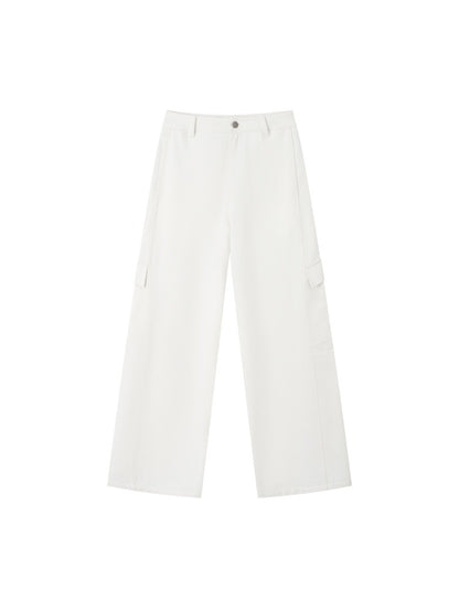 Curved Cargo Denim Pants