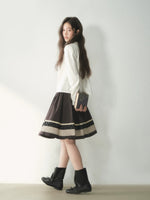 Floral Patchwork A-Line Midi Skirt