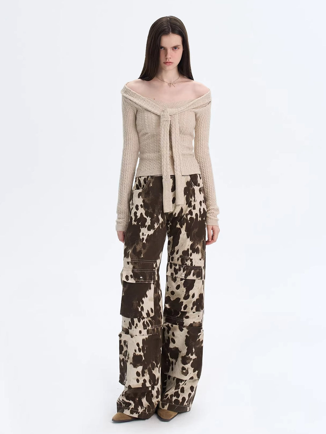 Cable Knit Tie Sweater