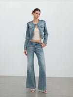 Cropped Washed Denim Jacket