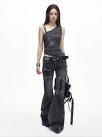 Distressed Asymmetric Tank Top