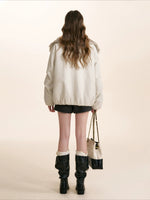 Brown & White Fur Collar Parka Jacket