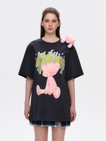 Illustrated Colorful Bear Round-Neck T-Shirt