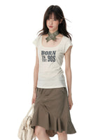 Korean Mint Graphic Slim T Shirt