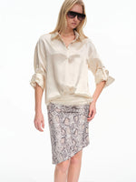 Snake Print Asymmetric Pencil Skirt