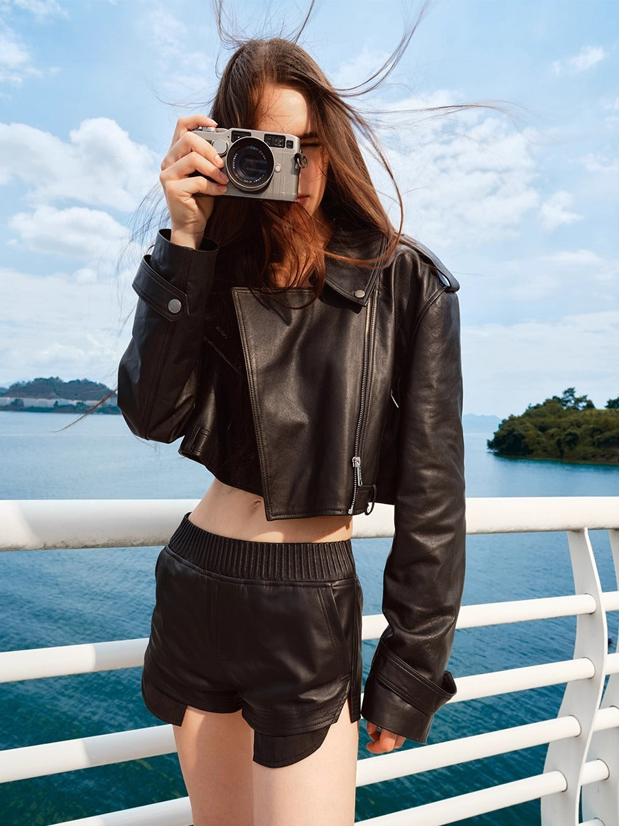 Black Manding Shearling Leather Jacket