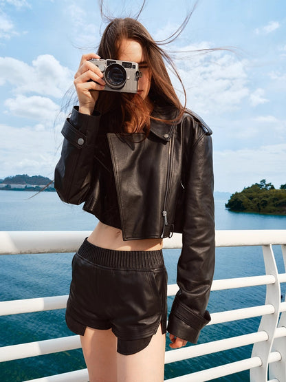 Black Manding Shearling Leather Jacket