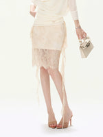 Lace Jacquard Midi Skirt