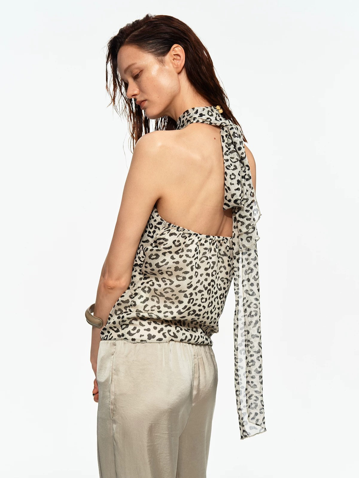Leopard Halter Cami