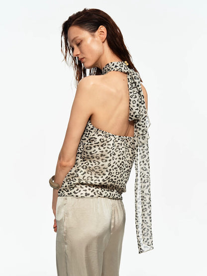 Leopard Halter Cami