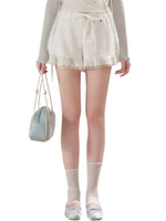 Lace Ruffle Drawstring Shorts