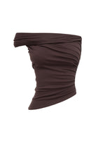 Irregular Multi-Wear Ruched Acetate T-Shirt