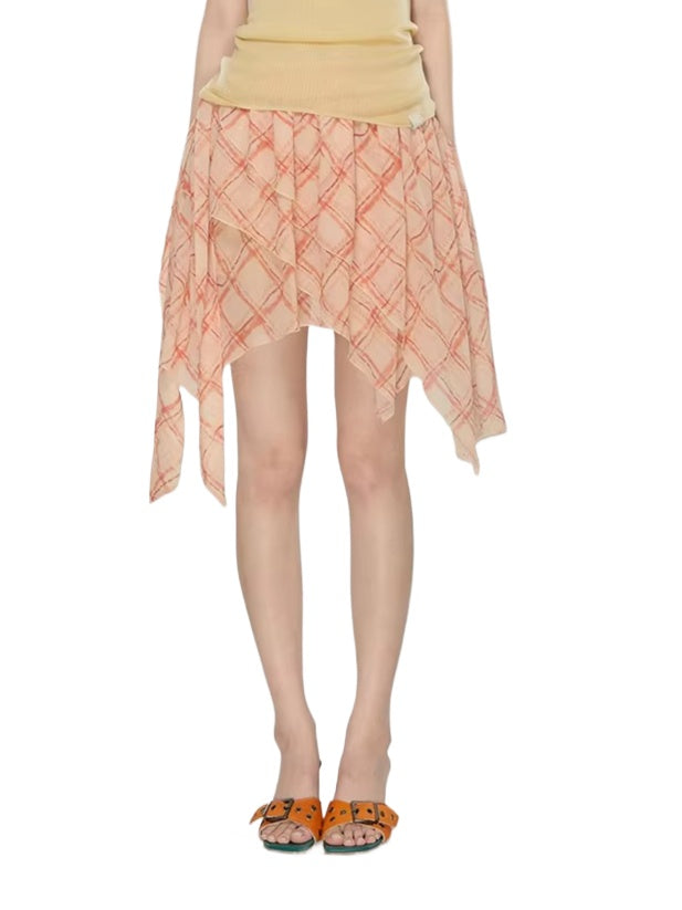 Asymmetrical Print Skirt