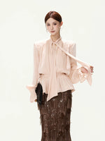 Bow Lantern Sleeve Blouse