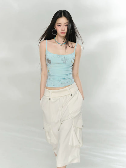 Rhinestone Print Camisole Top