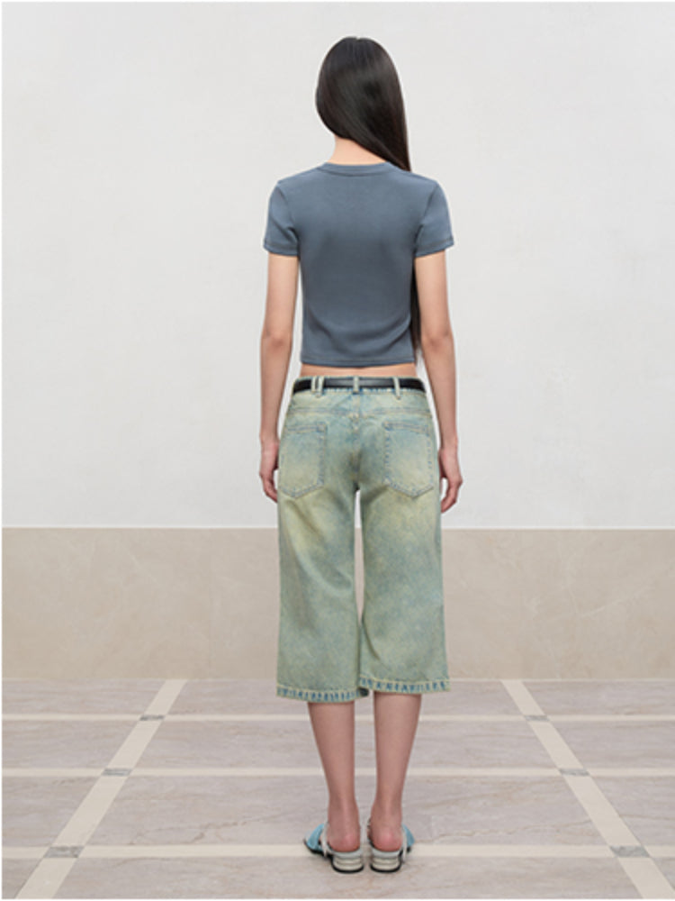 Regular-Shoulder Round Neck Short-Sleeve T-Shirt