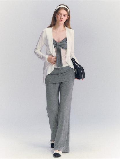 Foldover Straight Pants