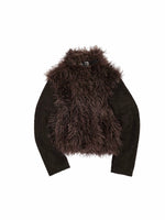 Vintage Faux Fur Panelled Wool-Blend Jacket