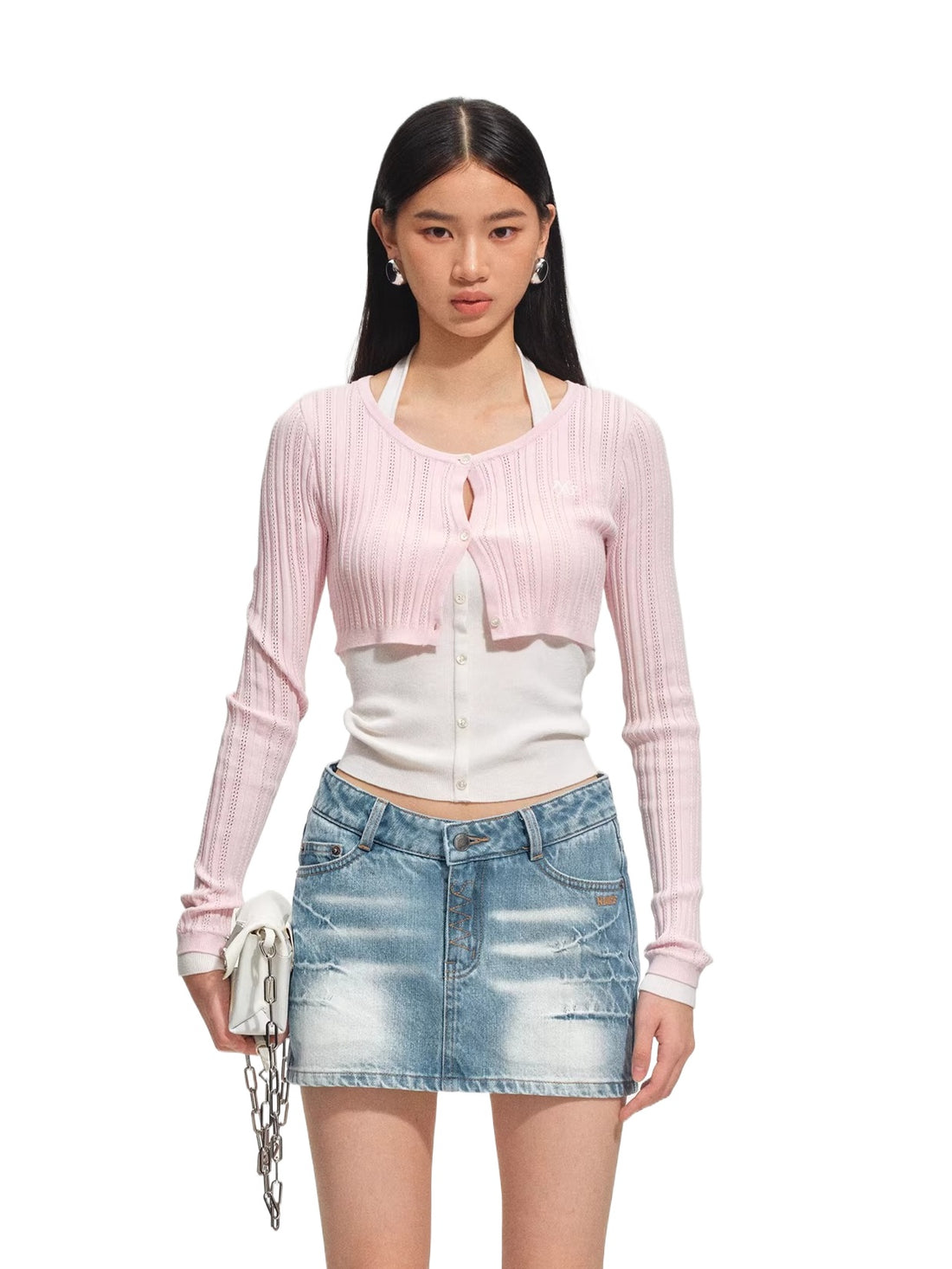 Ballerina Knight Layered Halter Knit Cardigan