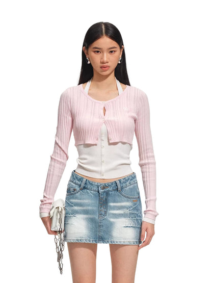 Ballerina Knight Layered Halter Knit Cardigan