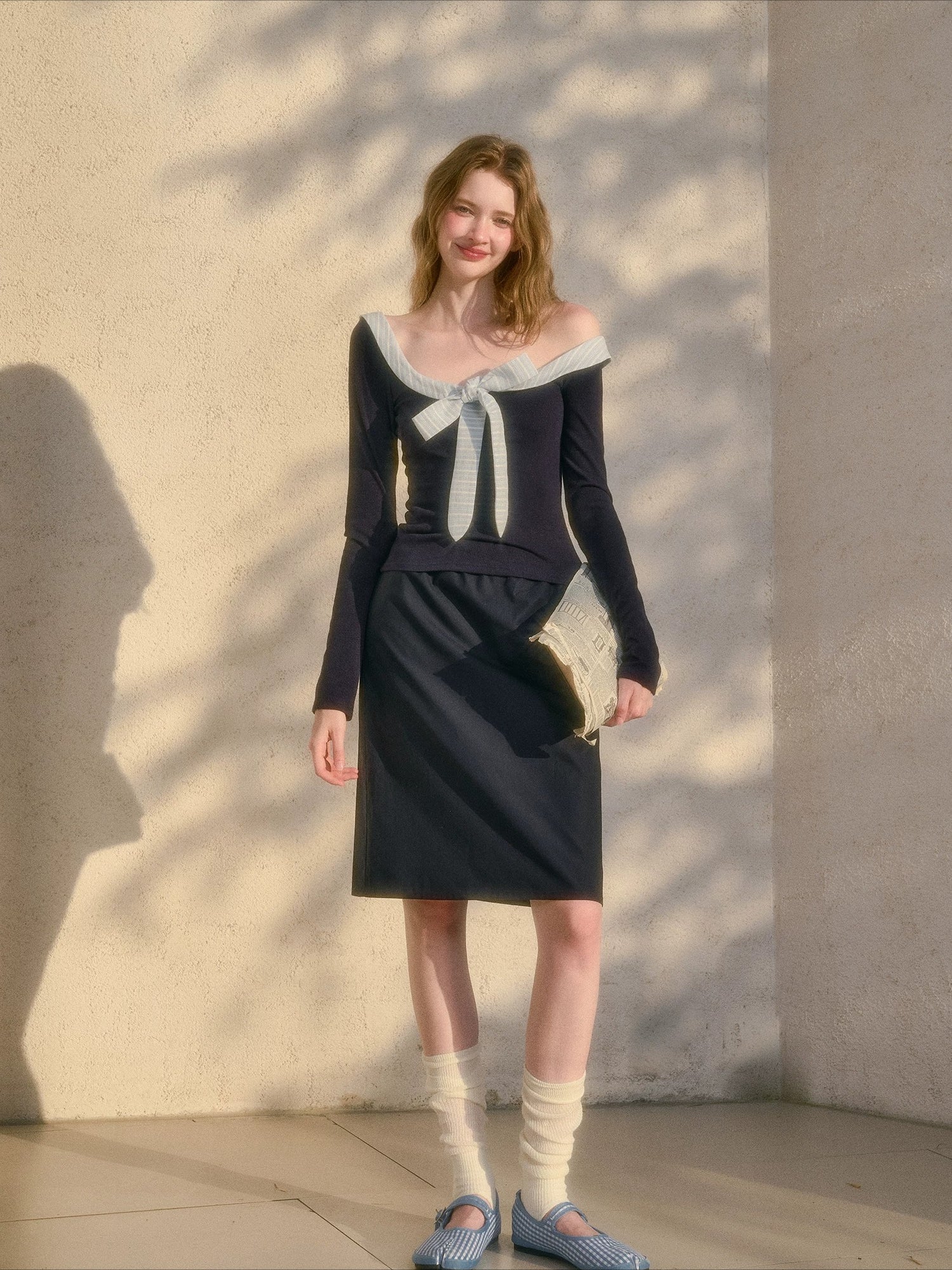 Bow Tie Knit Top