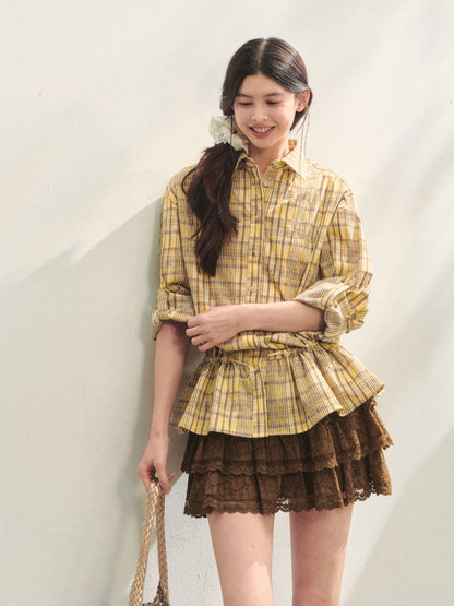 Multi-layer Ruffle Elastic Waist Tiered Skirt