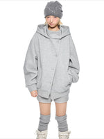 Hooded Wool Blend Jacket
