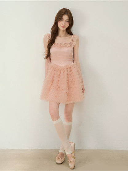 Puff Sleeve Tulle Dress