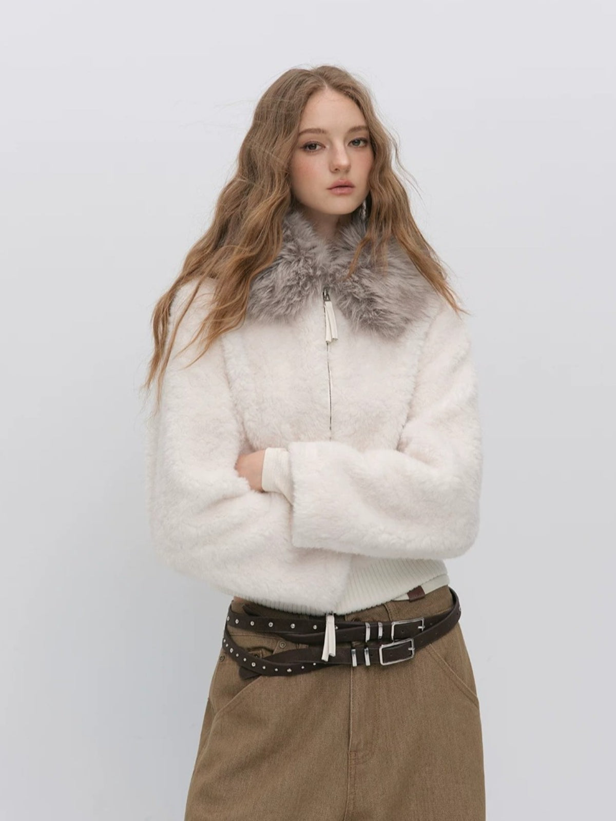 Fur Collar Shearling Jacket